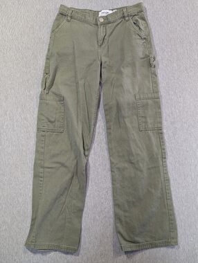 Refuge High Waist Wide Leg Cargo Pants Women's XS Green